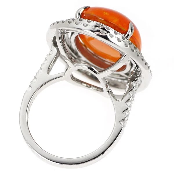 PT950 FIRE OPAL DIAMOND RING - 2