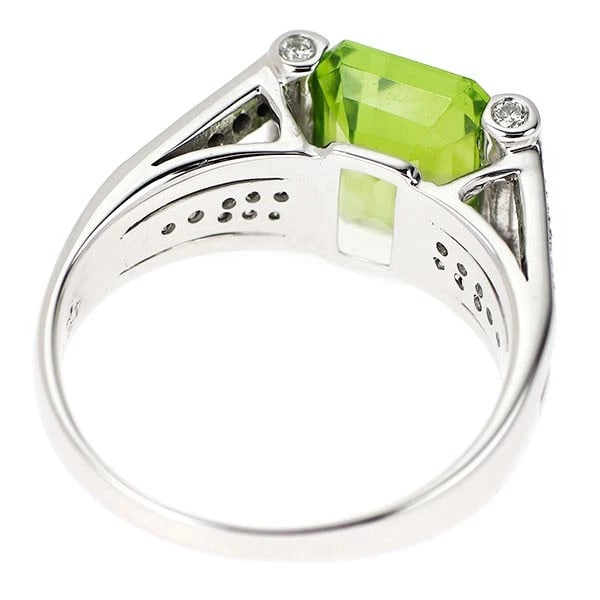 K18WG PERIDOT DIAMOND RING - 3