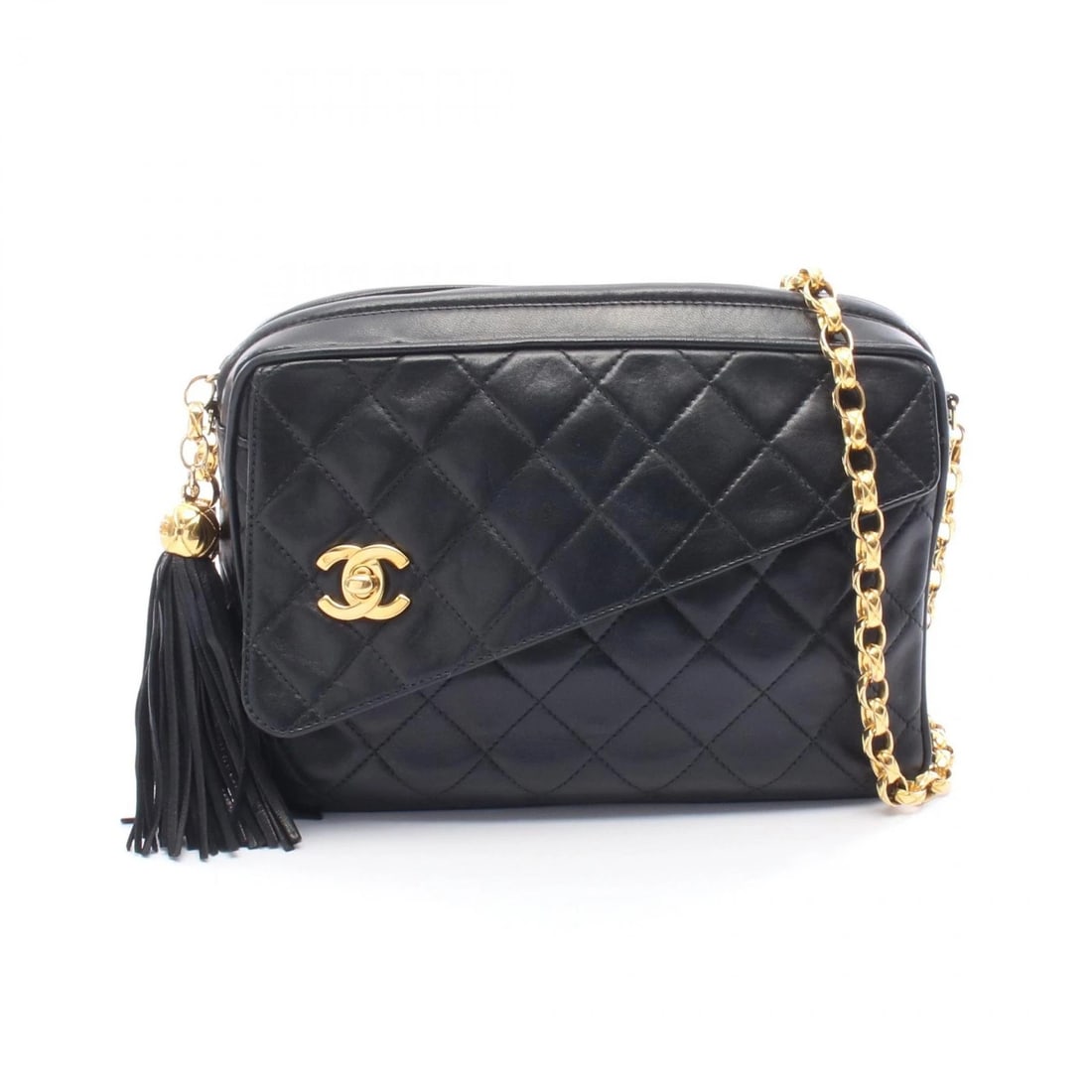 CHANEL MATELASSE CROSSBODY CHAIN SHOULDER BAG: CHANEL Matelasse Crossbody Chain Shoulder Bag Brand: CHANEL Type: Shoulder Bag Material: Lambskin (sheep leather) Color: Black??ish colors Size: H:16cm x W:22.5cm x D:6cm (H:6.3" x W:8.9" x