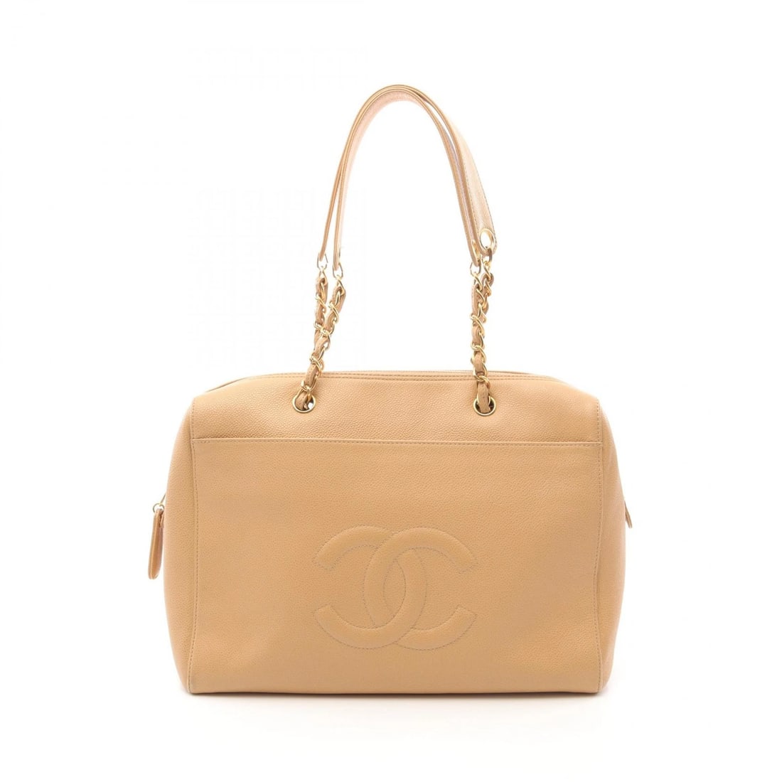 CHANEL COCO MARK TOTE CHAIN SHOULDER BAG: CHANEL COCO Mark Tote chain shoulder Bag Brand: CHANEL Type: Tote Bag Material: Calfskin (cowhide) Color: Beige??ish colors Size: H:27cm x W:34cm x D:15cm (H:10.6" x W:13.4" x D:5.9") Accessories