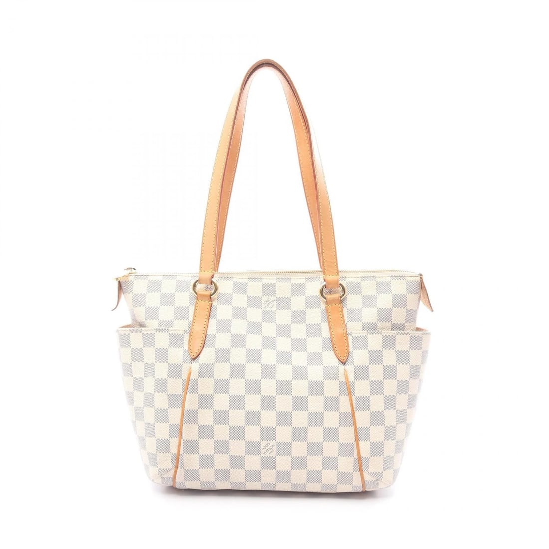 LOUIS VUITTON TOTALLY PM SHOULDER TOTE BAG: LOUIS VUITTON Totally PM Shoulder Tote Bag Brand: LOUIS VUITTON Type: Tote Bag Material: Damier Azur × PVC coated canvas × leather Color: White??ish colors Size: H:24cm x W:27cm x D:12cm (H:9.4"