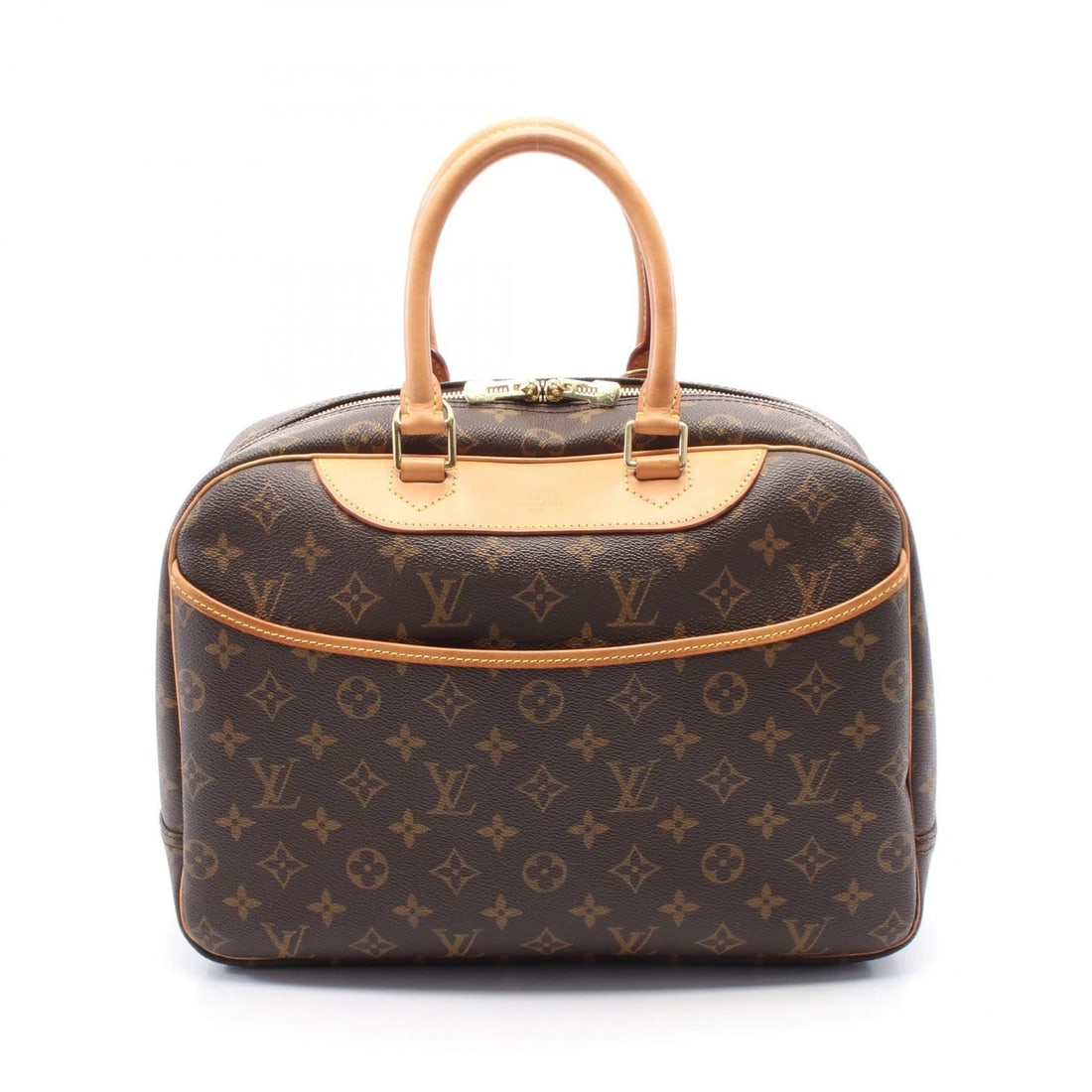 LOUIS VUITTON DEAUVILLE BOWLING VANITY HAND BAG: LOUIS VUITTON Deauville Bowling Vanity Hand bag Brand: LOUIS VUITTON Type: Handbag Material: Monogram × PVC coated canvas × leather Color: Brown??ish colors Size: H:25cm x W:35cm x D:14cm