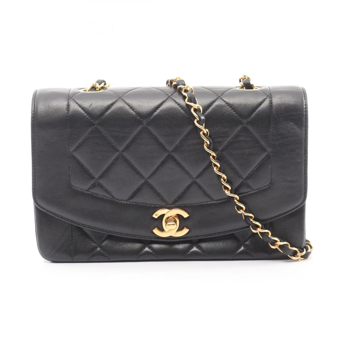 CHANEL MATELASSE DIANA FLAP CHAIN SHOULDER CROSSBODY BAG: CHANEL Matelasse Diana Flap chain Shoulder crossbody Bag Brand: CHANEL Type: Shoulder Bag Material: Lambskin (sheep leather) Color: Black??ish colors Size: H:14cm x W:22cm x D:7cm (H:5.5" x