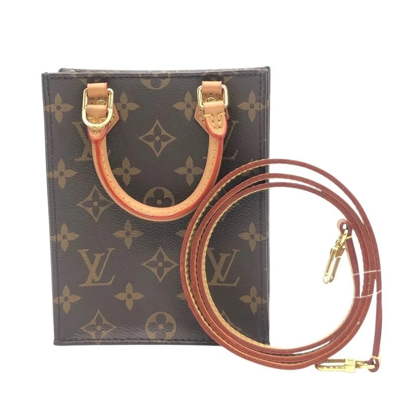 LOUIS VUITTON PETIT SAC PLAT SHOULDER BAG: LOUIS VUITTON Petit Sac Plat Shoulder Bag Brand: LOUIS VUITTON Type: Shoulder Bag Material: Monogram canvas PVC Color: Monogram xGDHardware Size: W5.3 x H6.7x D2.0inch Shoulder:43.3inch 