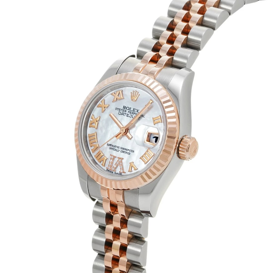 ROLEX DATEJUST WHITE SHELL DIALMOND WATCH - 2