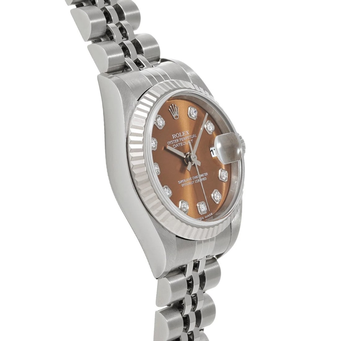 ROLEX DATEJUST PINK DIAMOND WATCH - 3