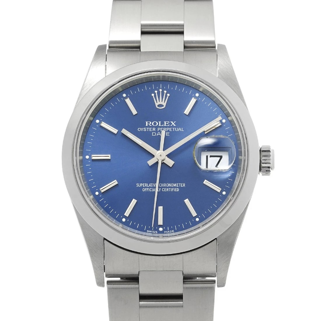 ROLEX OYSTER PERPETUAL BLUE WATCH: ROLEX Oyster Perpetual blue Watch Brand: ROLEX Type: Wristwatch Material: Band Material Stainless steel, Case Material Stainless steel Color: Dial Color blue Size: ??Case? H/about 34mm W/about