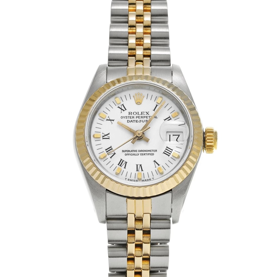ROLEX DATEJUST WHITE DIAMOND WATCH: ROLEX Datejust white diamond Watch Brand: ROLEX Type: Wristwatch Material: Band Material Stainless steel/Yellow Gold, Case Material Stainless steel Color: Dial Color white/diamond Size: