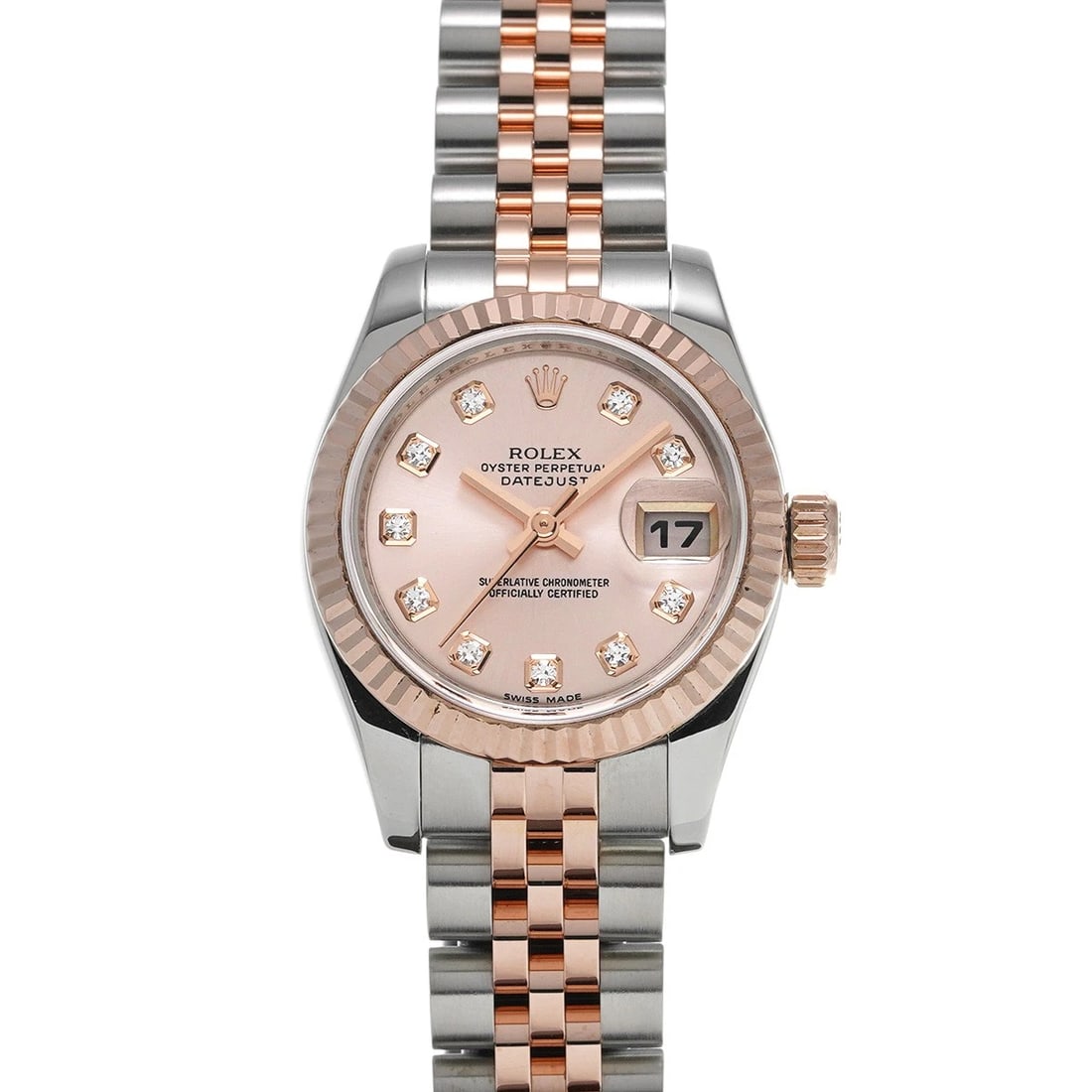 ROLEX DATEJUST PINK DIAMOND WATCH (1 of 4)