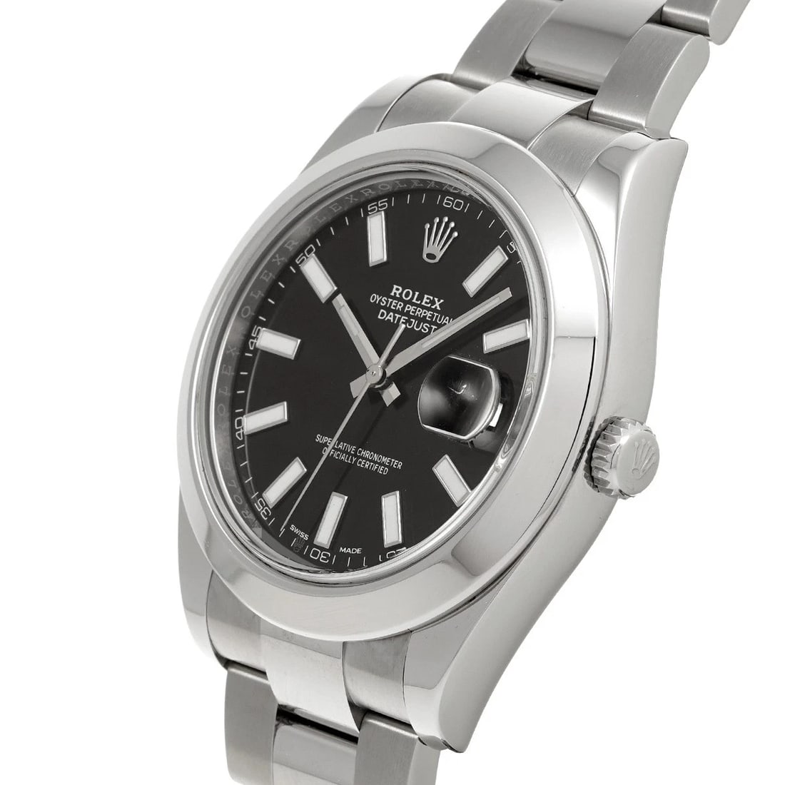 ROLEX DATEJUST BLACK WATCH - 2