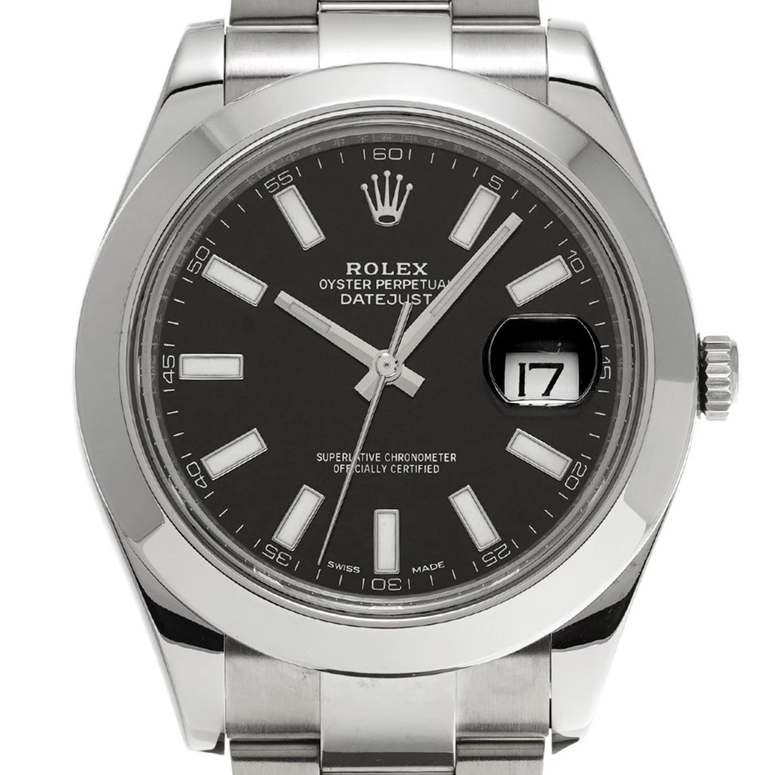 ROLEX DATEJUST BLACK WATCH - 4