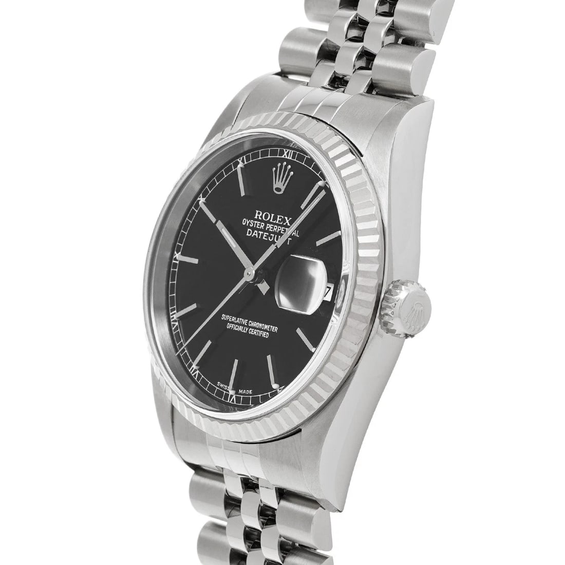 ROLEX DATEJUST BLACK WATCH - 2