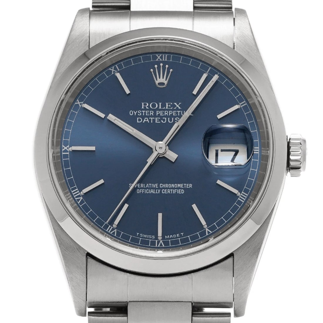 ROLEX DATEJUST BLUE WATCH - 4