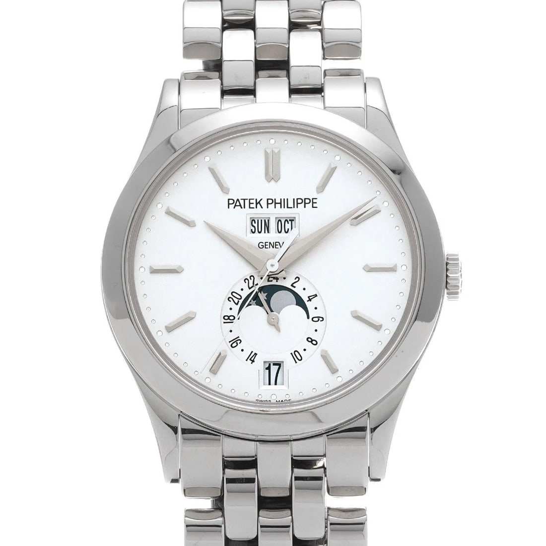 PATEK PHILIPPE SILVER WATCH: PATEK PHILIPPE Silver Watch Brand: PATEK PHILIPPE Type: Wristwatch Material: Band Material White gold, Case Material White gold Color: Dial Color Silver Size: ??Case? H/about 38.5mm W/about