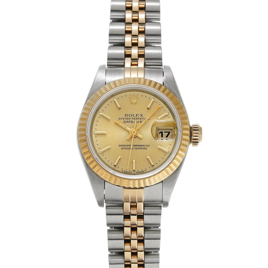 ROLEX DATEJUST CHAMPAGNE WATCH: ROLEX Datejust Champagne Watch Brand: ROLEX Type: Wristwatch Material: Band Material Stainless steel/Yellow Gold, Case Material Stainless steel Color: Dial Color Champagne Size: ??Case?