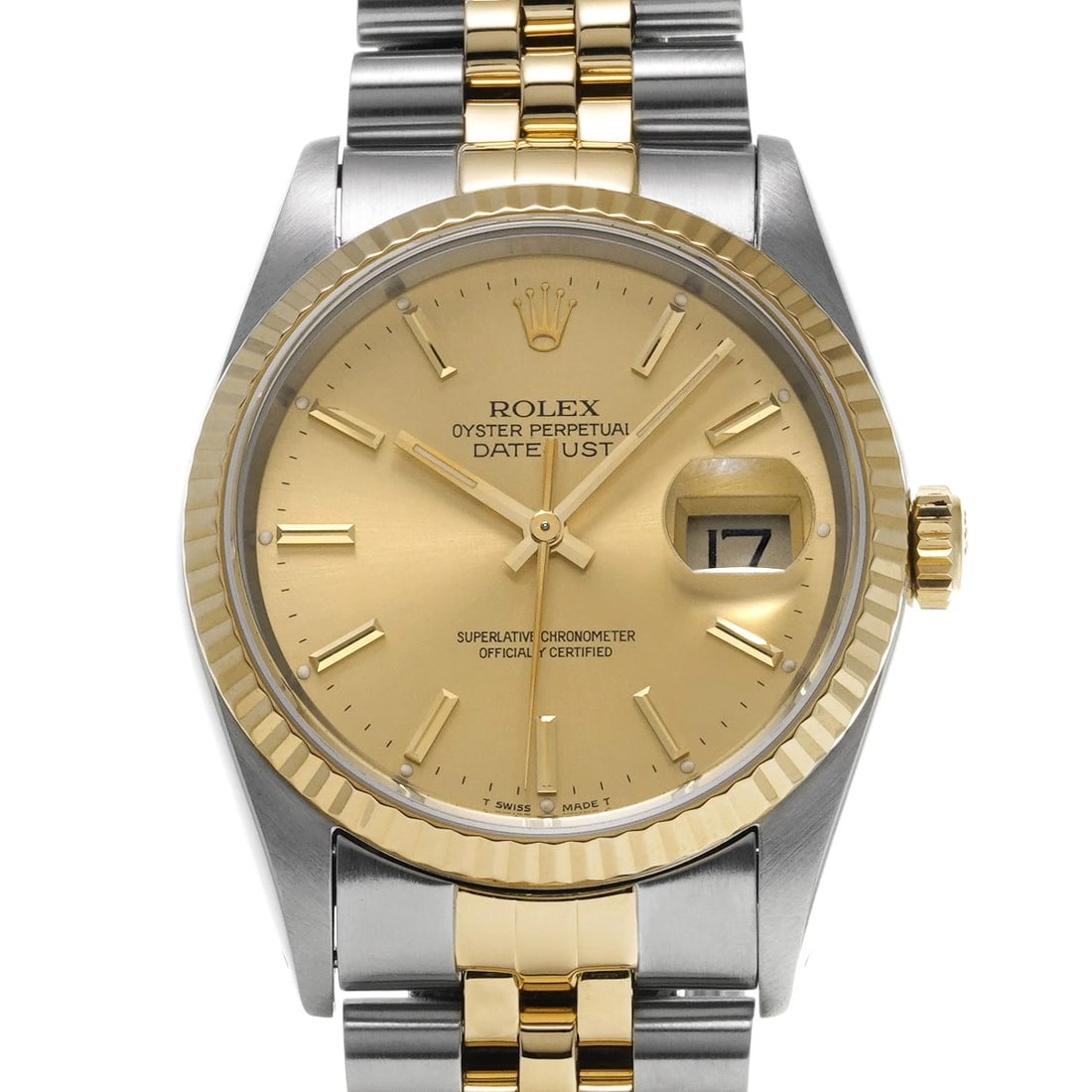 ROLEX DATEJUST CHAMPAGNE WATCH: ROLEX Datejust Champagne Watch Brand: ROLEX Type: Wristwatch Material: Band Material Stainless steel/Yellow Gold, Case Material Stainless steel Color: Dial Color Champagne Size: ??Case?