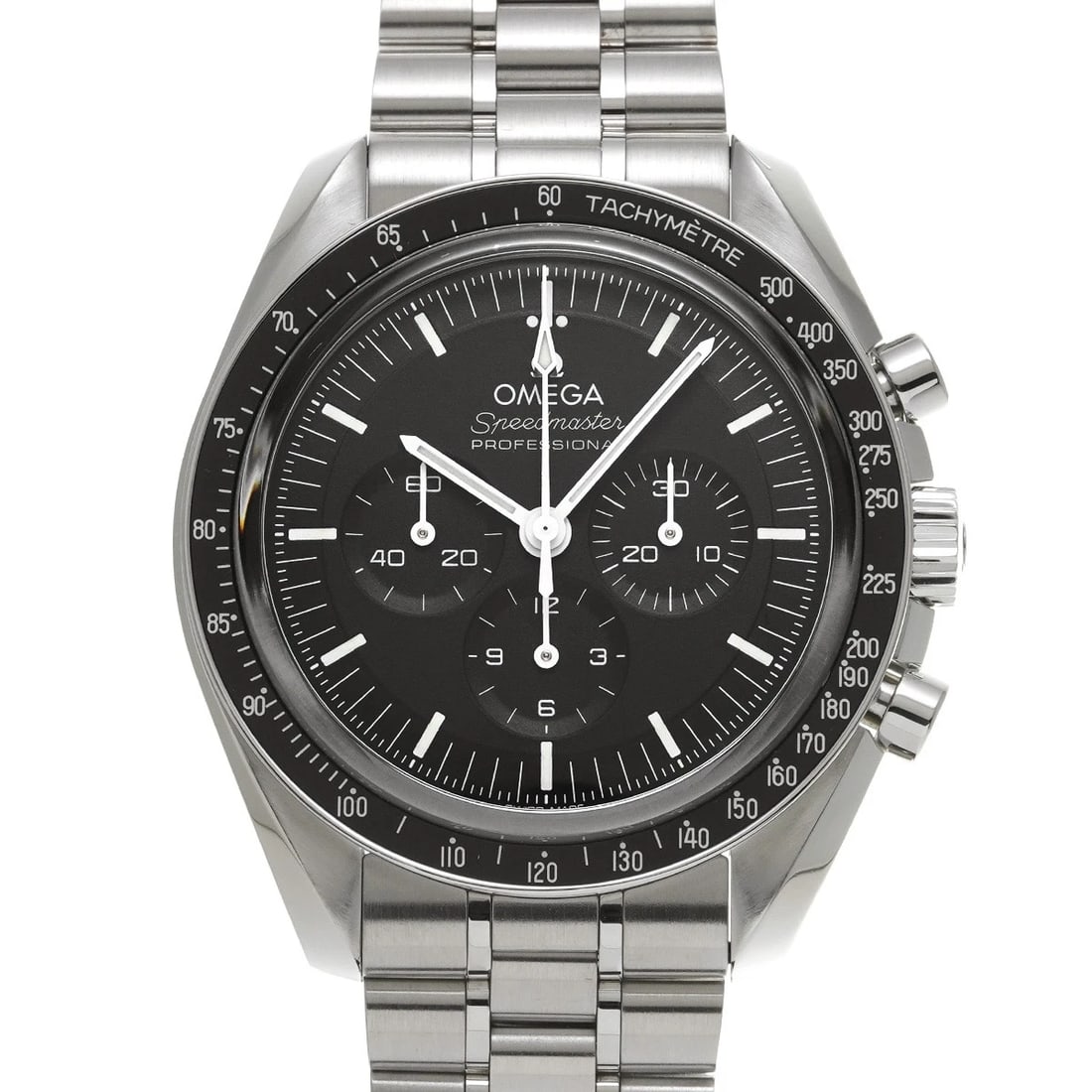 OMEGA SPEEDMASTER CO AXIAL CHRONOMETER: OMEGA Speedmaster Co axial Chronometer Brand: OMEGA Type: Wristwatch Material: Band Material Stainless steel, Case Material Stainless steel Color: Dial Color black Size: ??Case? H/about 42mm W/abo