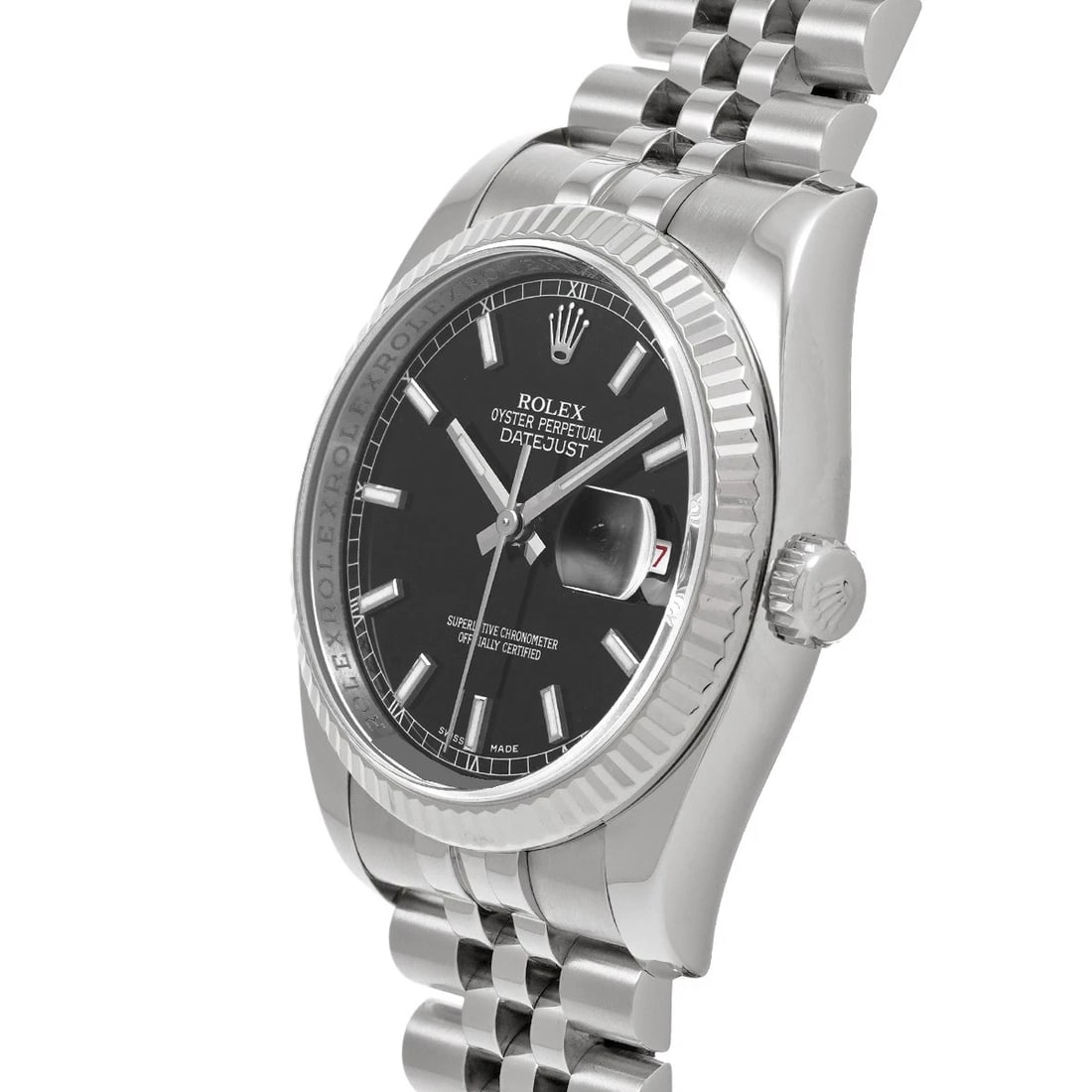 ROLEX DATEJUST BLACK WATCH - 2