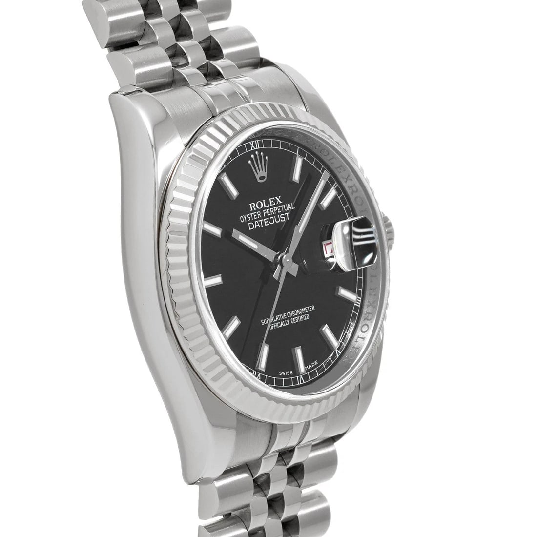 ROLEX DATEJUST BLACK WATCH - 3