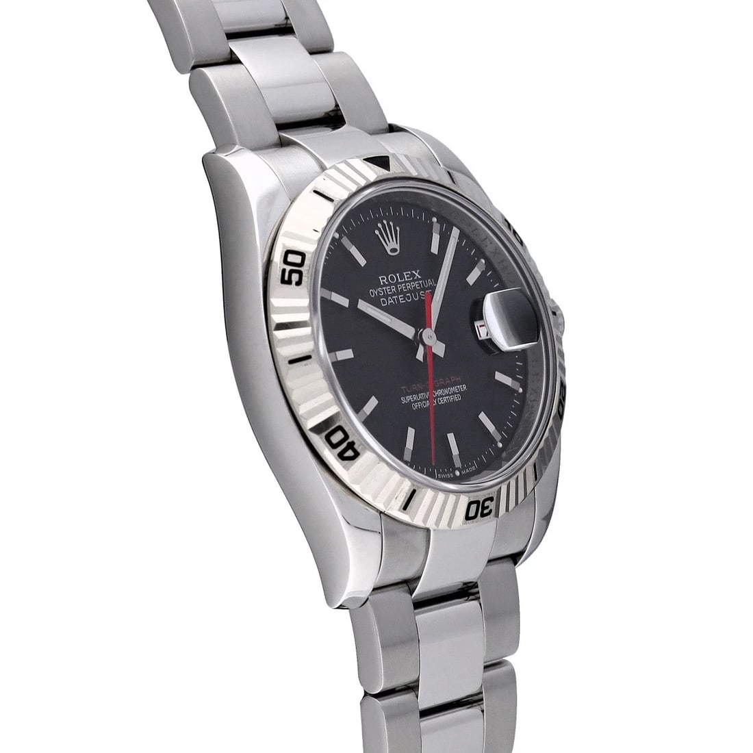 ROLEX DATEJUST BLACK WATCH - 3