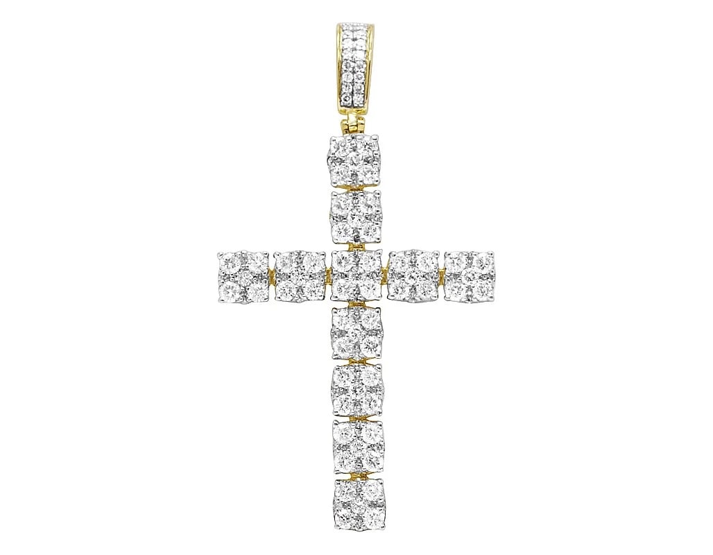 10K YELLOW GOLD REAL DIAMOND CROSS PENDANT (1 of 3)
