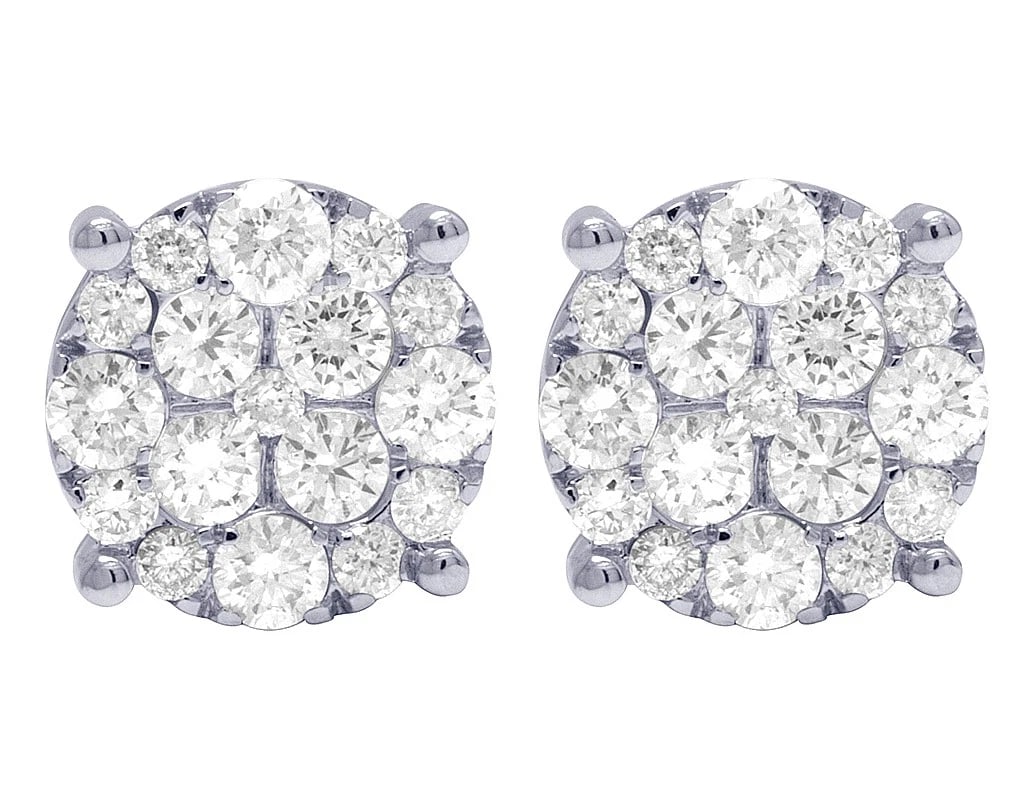 LADIES REAL DIAMOND ROUND STUDS EARRINGS: Ladies Real Diamond Round Studs Earrings Brand: None Type: Earrings Material: 10k White Gold Main Stone/Creation Natural Color: White Gold Size: Dimension 11mm Accessories: None Accessorie