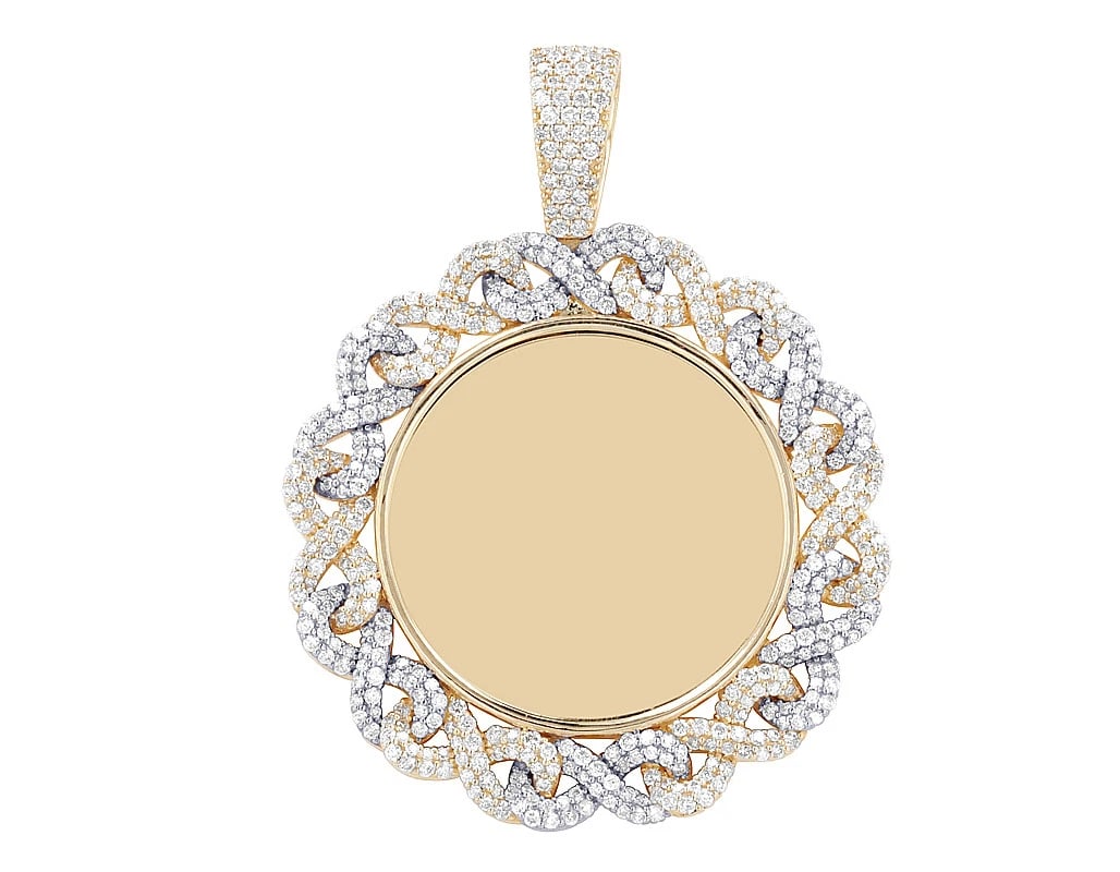 INFINITY BORDER REAL DIAMOND ROUND MEMORY PENDANT - 2