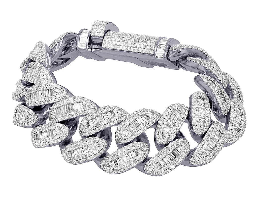 BAGUETTE REAL DIAMOND BRACELET WHITE GOLD (1 of 3)