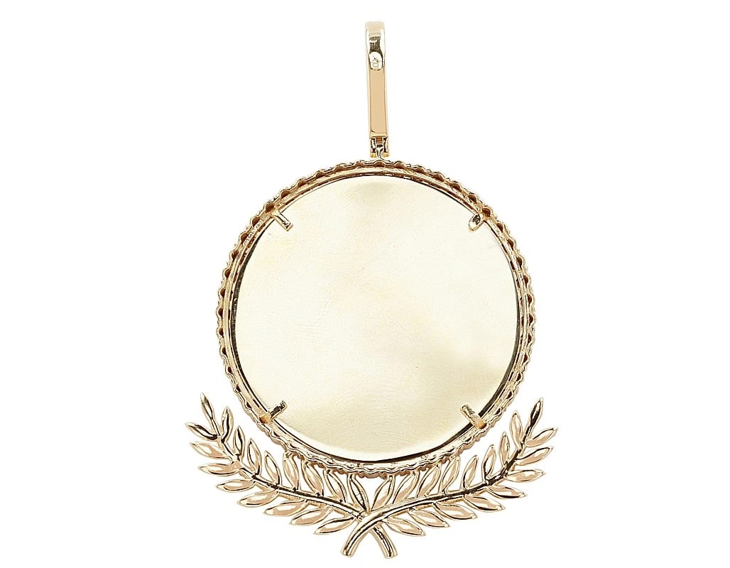 LAUREL FRAME DIAMOND ROUND MEMORY PENDANT - 3