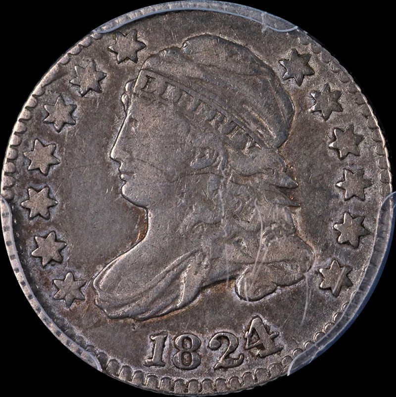 1824/2 BUST DIME SUPERB EYE APPEAL NICE STRIKE (1 of 2)