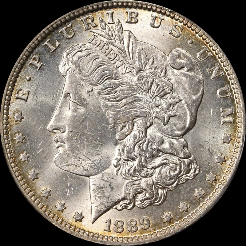 1889-O MORGAN SILVER DOLLAR: 1889-O Morgan Silver Dollar Year: 1889 Fineness: 0.9 Composition: Silver Denomination: None Country of Origin: United States Accessories: None Accessories Notice: When purchasing pre-owned