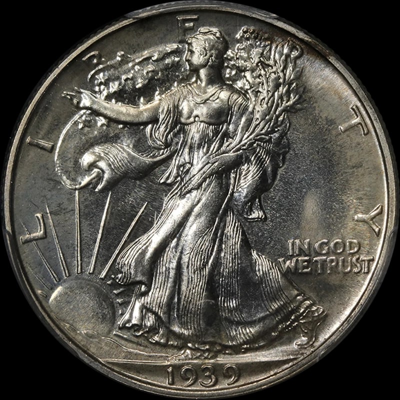 1939 WALKING LIBERTY HALF PROOF: 1939 Walking Liberty Half Proof Year: 1939 Fineness: 0.9 Composition: Silver Denomination: None Country of Origin: United States Accessories: None Accessories Notice: When purchasing pre-o
