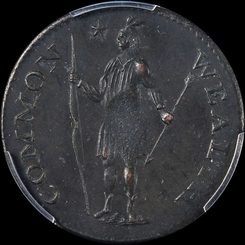 1787 HALF CENT MASSACHUSETTS RYDER: 1787 Half Cent Massachusetts Ryder Year: 1787 Fineness: None Composition: Copper Denomination: None Country of Origin: United States Accessories: None Accessories Notice: When purchasing