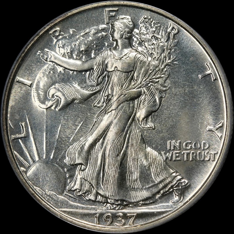 1937 WALKING LIBERTY HALF PROOF: 1937 Walking Liberty Half Proof Year: 1937 Fineness: 0.9 Composition: Silver Denomination: None Country of Origin: United States Accessories: None Accessories Notice: When purchasing