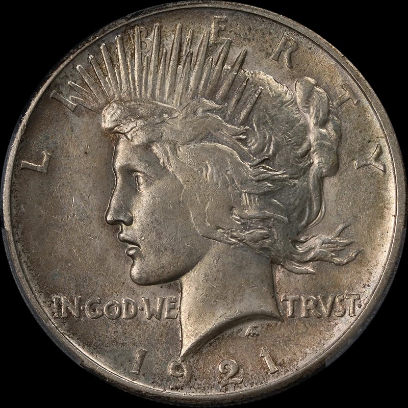 1921 PEACE DOLLAR HIGH RELIEF: 1921 Peace Dollar High Relief Year: 1921 Fineness: 0.9 Composition: Silver Denomination: None Country of Origin: United States Accessories: None Accessories Notice: When purchasing pre-own