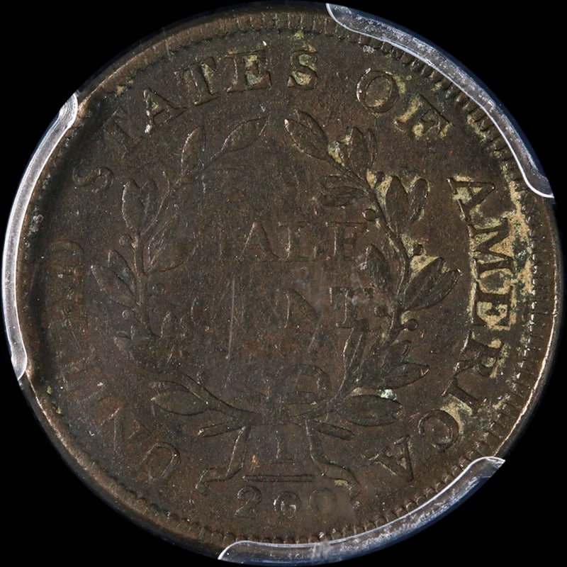 1805 HALF CENT SMALL 5, STEMS - 2