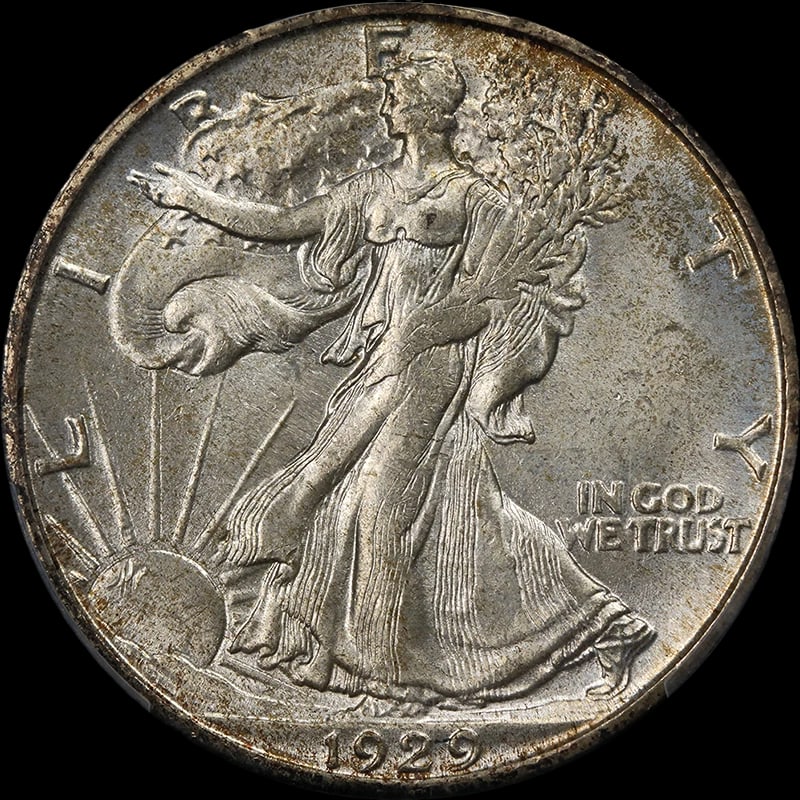 1929-S WALKING LIBERTY HALF: 1929-S Walking Liberty Half Year: 1929 Fineness: 0.9 Composition: Silver Denomination: None Country of Origin: United States Accessories: None Accessories Notice: When purchasing pre-owned