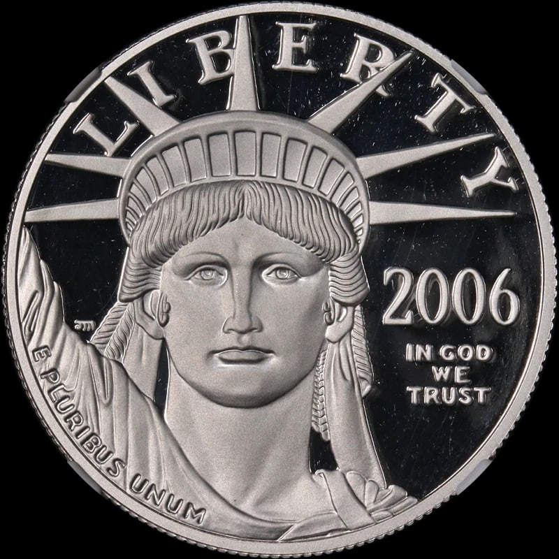 2006-W PLATINUM AMERICAN EAGLE $100: 2006-W Platinum American Eagle $100 Year: 2006 Fineness: 0.9995 Composition: Platinum Denomination: $100 Country of Origin: United States Accessories: None Accessories Notice: When purchas