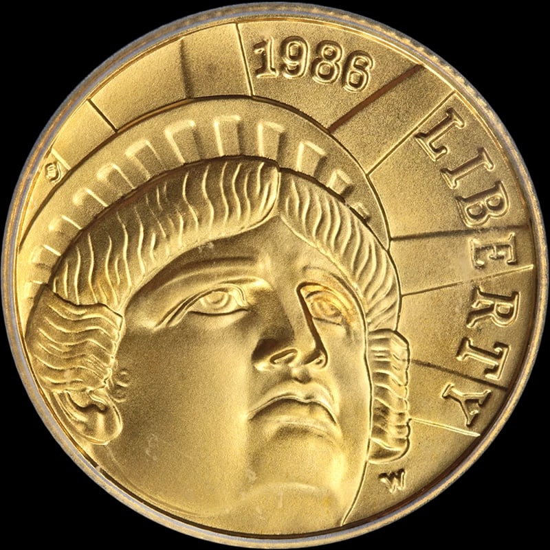 1986-W STATUE OF LIBERTY COMMEMORATIVE GOLD $5: 1986-W Statue of Liberty Commemorative Gold $5 Year: 1986 Fineness: 0.9 Composition: Gold Denomination: $5 Country of Origin: United States Accessories: None Accessories Notice: When
