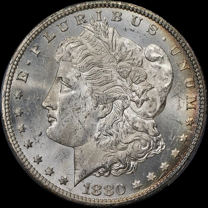1880-CC MORGAN SILVER DOLLAR: 1880-CC Morgan Silver Dollar Year: 1880 Fineness: 0.9 Composition: Silver Denomination: None Country of Origin: United States Accessories: None Accessories Notice: When purchasing pre-owne