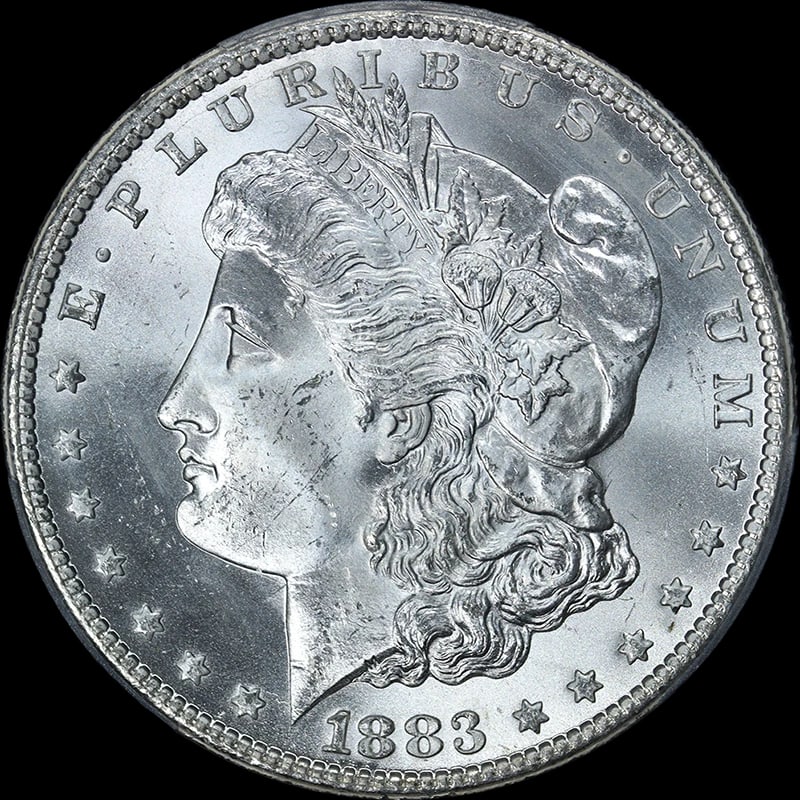 1883-CC MORGAN SILVER DOLLAR: 1883-CC Morgan Silver Dollar Year: 1883 Fineness: 0.9 Composition: Silver Denomination: None Country of Origin: United States Accessories: None Accessories Notice: When purchasing pre-owne