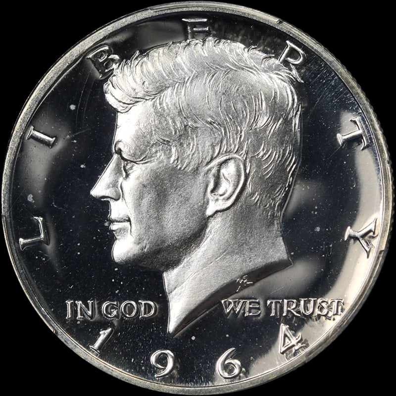 1964 KENNEDY HALF DOLLAR PROOF ACCENTED HAIR (1 of 2)