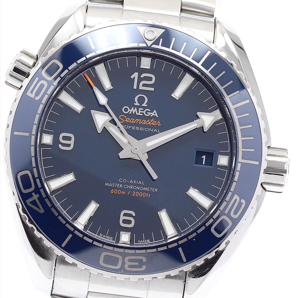 OMEGA SEAMASTER PLANET OCEAN WATCH: OMEGA Seamaster Planet Ocean Watch Brand: OMEGA Type: Wristwatch Material: Band Material Stainless Steel, Case Material Stainless Steel Color: Band Color Silver, Dial Color Navy, Case Color