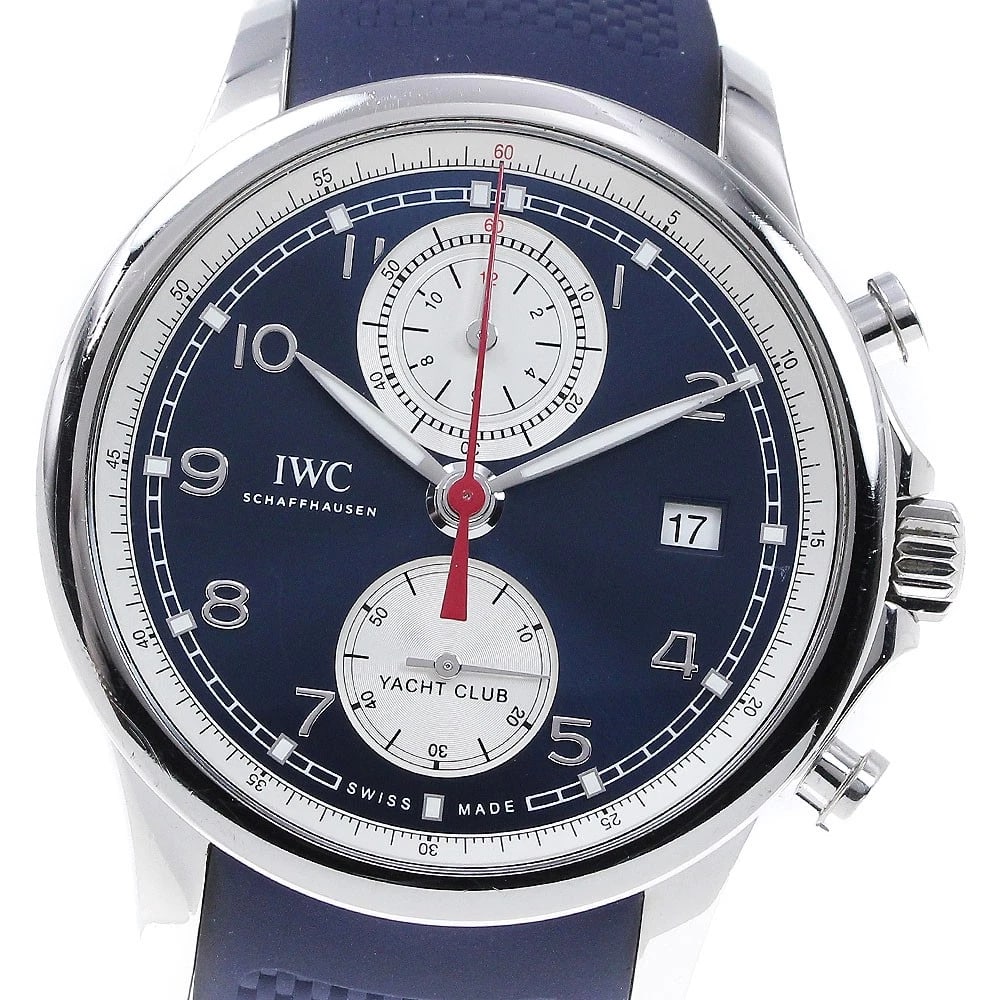 IWC SCHAFFHAUSEN PORTUGESE YACHT CLUB WATCH: IWC SCHAFFHAUSEN Portugese Yacht Club Watch Brand: IWC SCHAFFHAUSEN Type: Wristwatch Material: Band Material rubber, Case Material Stainless Steel Color: Band Color Navy, Dial Color Navy, Case