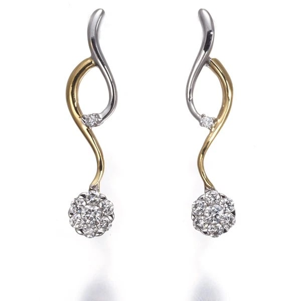 DIAMOND FLOWER DROP EARRINGS (1 of 3)
