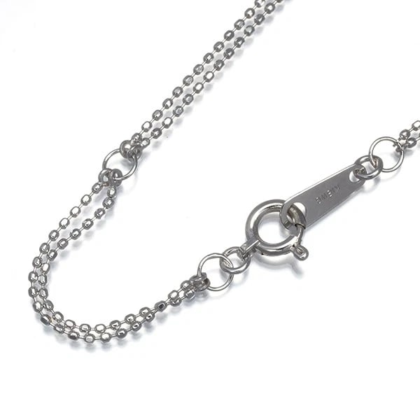 CUT BALL BEAD CHAIN NECKLACE 2-STRAND: Cut Ball Bead Chain Necklace 2-strand Brand: Unbranded Type: Necklace Material: 18K / 750 / White Gold Color: White Gold Size: Necklace length: 36 / 40cm Necklace width: 0.8mm each Clasp