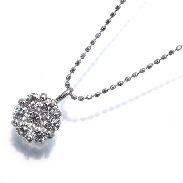 DIAMOND H&C FLOWER NECKLACE 900 PLATINUM: Diamond H&C Flower Necklace 900 Platinum Brand: Unbranded Type: Necklace Material: 900 / Platinum 18K / 750 / White Gold Main Stone/Creation Natural Color: Platinum Size: Necklace length: 36 /