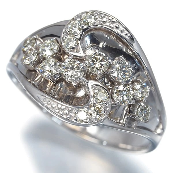 DIAMOND RING 18K 750 WHITE GOLD (1 of 3)