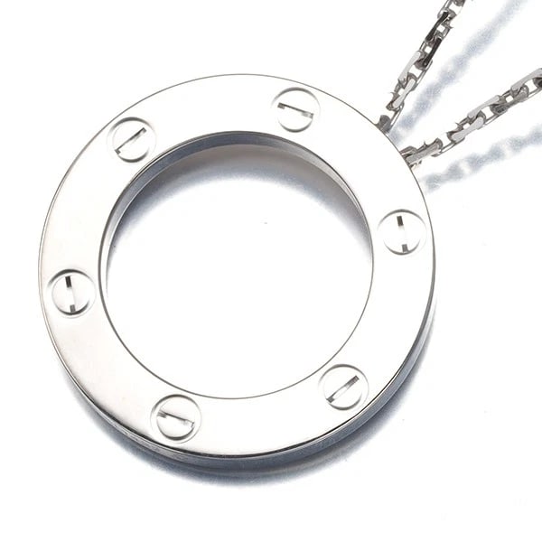 CARTIER NECKLACE LOVE CIRCLE 18K 750 WHITE GOLD: Cartier Necklace Love Circle 18K 750 White Gold Brand: Cartier Type: Necklace Material: 18K / 750 / White Gold Color: White Gold Size: Necklace length: 41cm Pendant size: 23.5m Accessories: