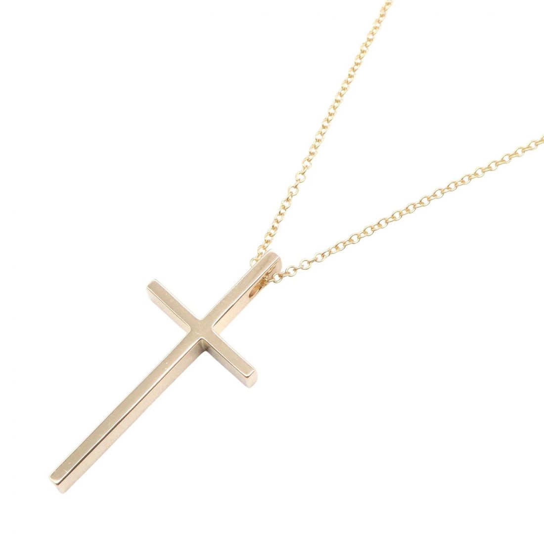 TIFFANY?CO CROSS NECKLACE PENDANT 18KYG: TIFFANY?CO Cross Necklace Pendant 18KYG Brand: TIFFANY?CO Type: Necklace Material: K18 (Yellow Gold) Color: Yellow Gold Size: Size Neck rotation?45.5cm(17.9") Motif W?13mm x H?30mm(0.5" x 1.2") A
